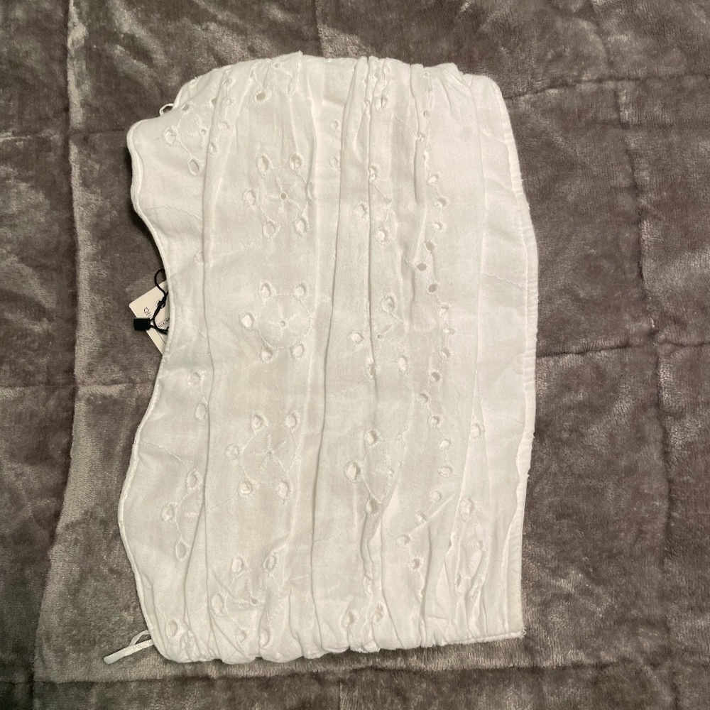 nwt zara white embroidered eyelet corset